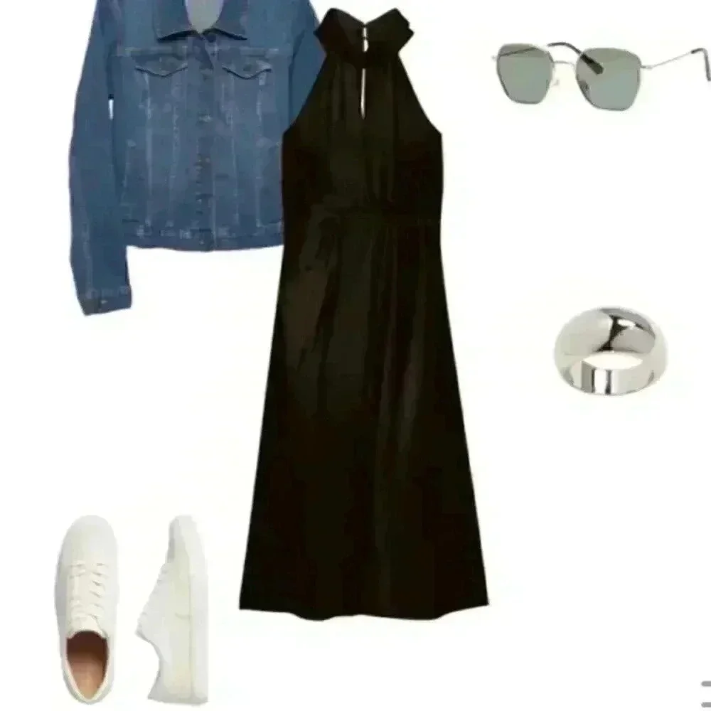 Banana Republic Twist-Neck Satin Dress - Picture 8 of 12